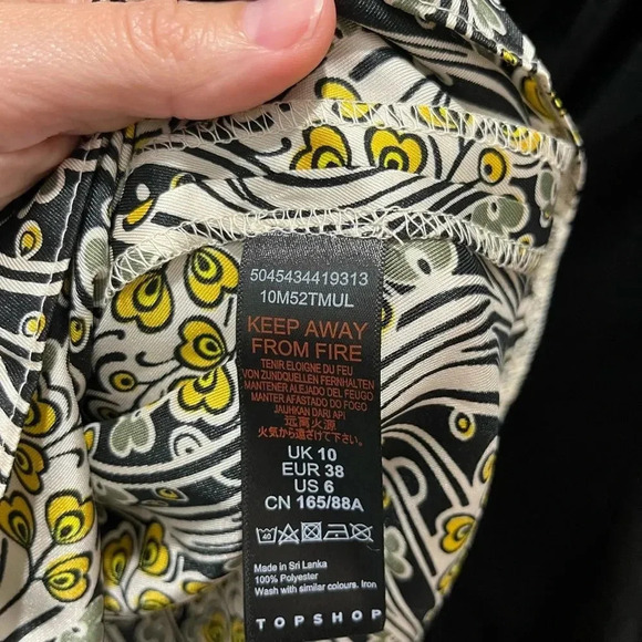 Topshop IDOL paisley mini dress in multi w/ long puff sleeves size 6 NWT Womens - Picture 8 of 14